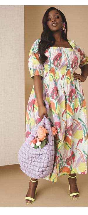 Floral Linen Blend Maxi Dress