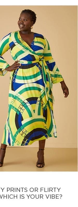 Bell Sleeved Printed Maxi Dress