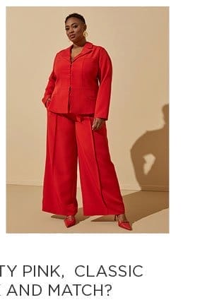 Red Pintucked Wide Leg Pants