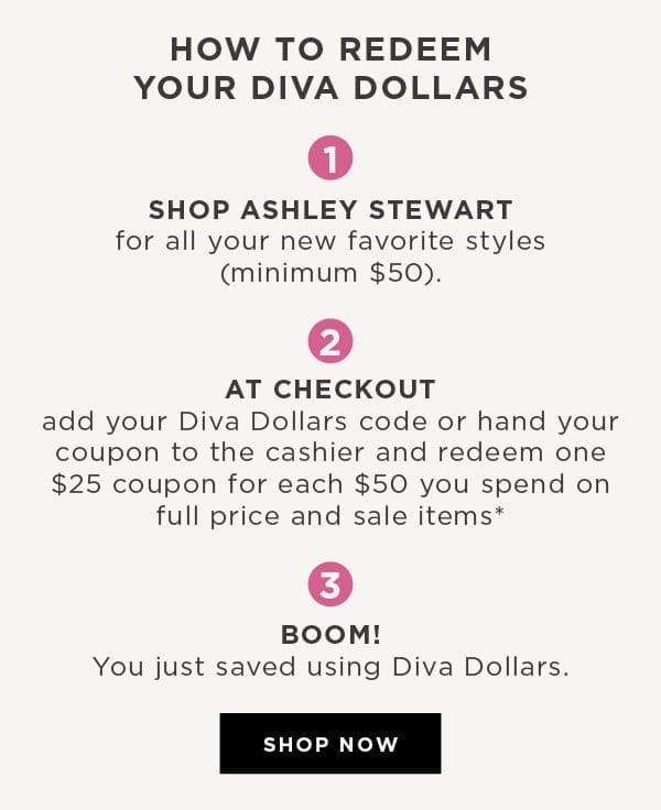 How to redeem your diva dollars