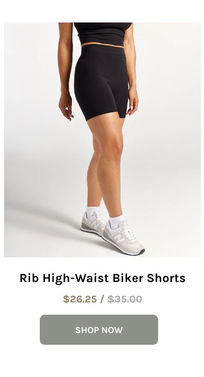 Womens Rib High-Waist Biker Shorts