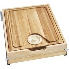 16-1/2 Inch Width Face Frame Cut-Out Cutting Board Drawer, Minimum Cabinet Opening Width: 16-1/2 Inch, Natural