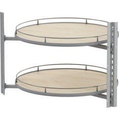 Brand New! 28-1/4 Inch Diameter COR Wheel Pro Fullround Scalea 2-Shelf Lazy Susan For Corner Base Cabinet, Platinum/Maple