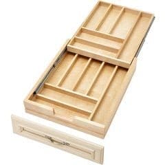 Tiered Double Cutlery Drawer For 18 inch Cabinet Opening