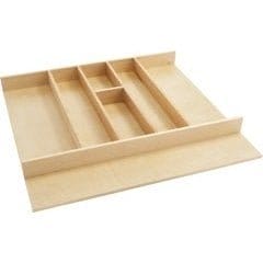 24 Inch Shallow Utility Tray Insert, Natural Wood