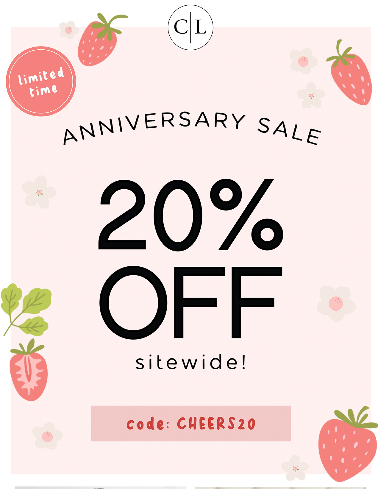 limited time Anniversary Sale | 20% OFF sitewide! | code: CHEERS20