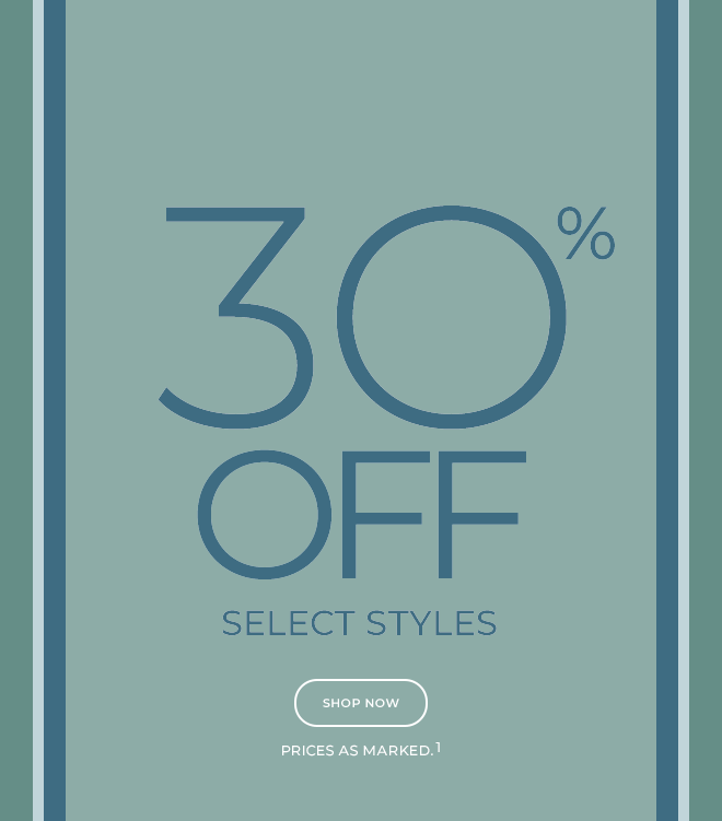 30% off select styles