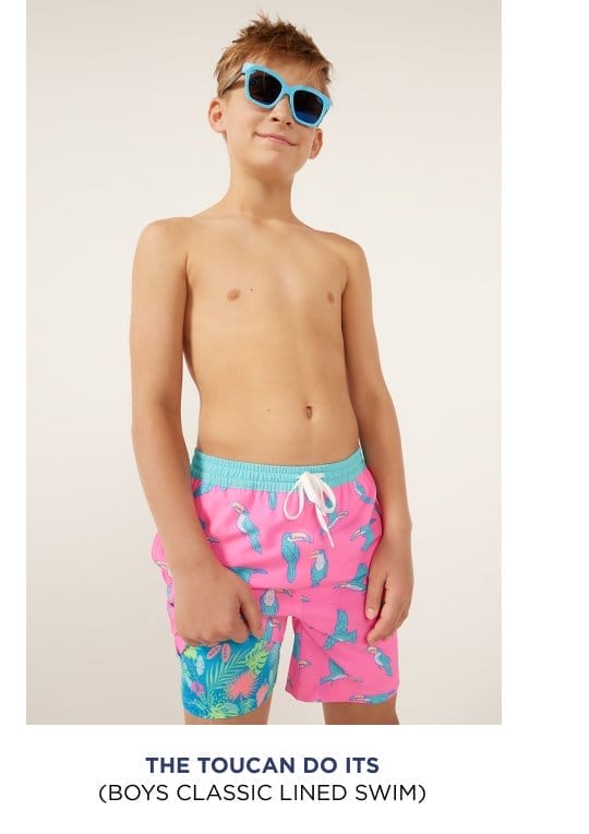 Boys Classic Lined Swim: The Toucan Do Its