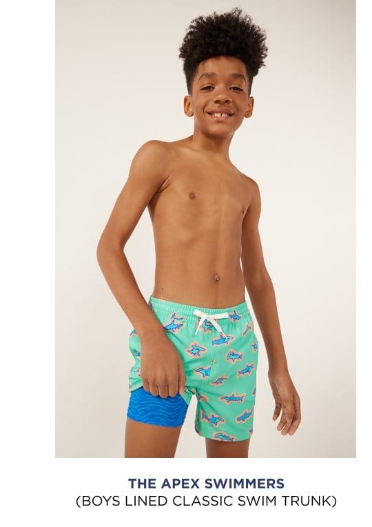 Boys Lined Classic Swim Trunk: The Apex Swimmers
