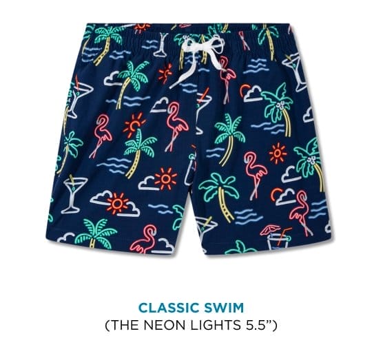 Classic Swim Trunk: The Neon Lights 5.5"