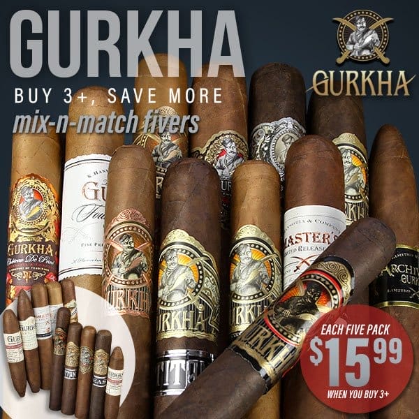 Gurkha Buy 3+ Save More Fivers