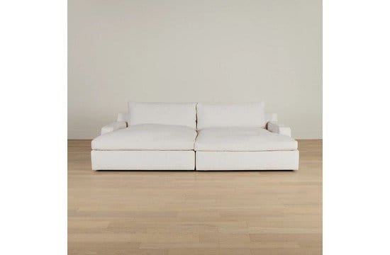 Stella Ivory Fabric Double Chaise Sectional
