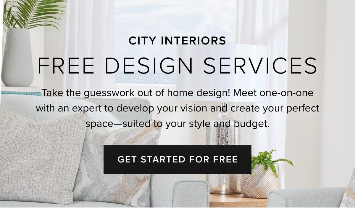 City interiors free design services. Book an appointment