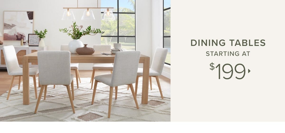 dining tables starting at \\$199