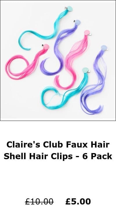 Claire's Club Faux Hair Shell Hair Clips