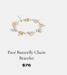 Pavé Butterfly Chain Bracelet \\$76
