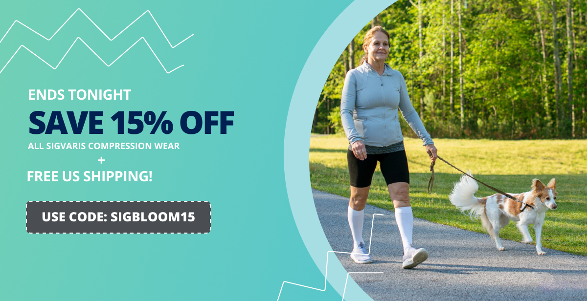 ENDS TONIGHT | 15% OFF all Sigvaris Compression Wear + FREE US shipping! USE CODE: SIGBLOOM15