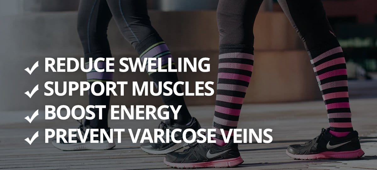 Reduce swelling | Support muscles | Boost energy | Prevent varicose veins