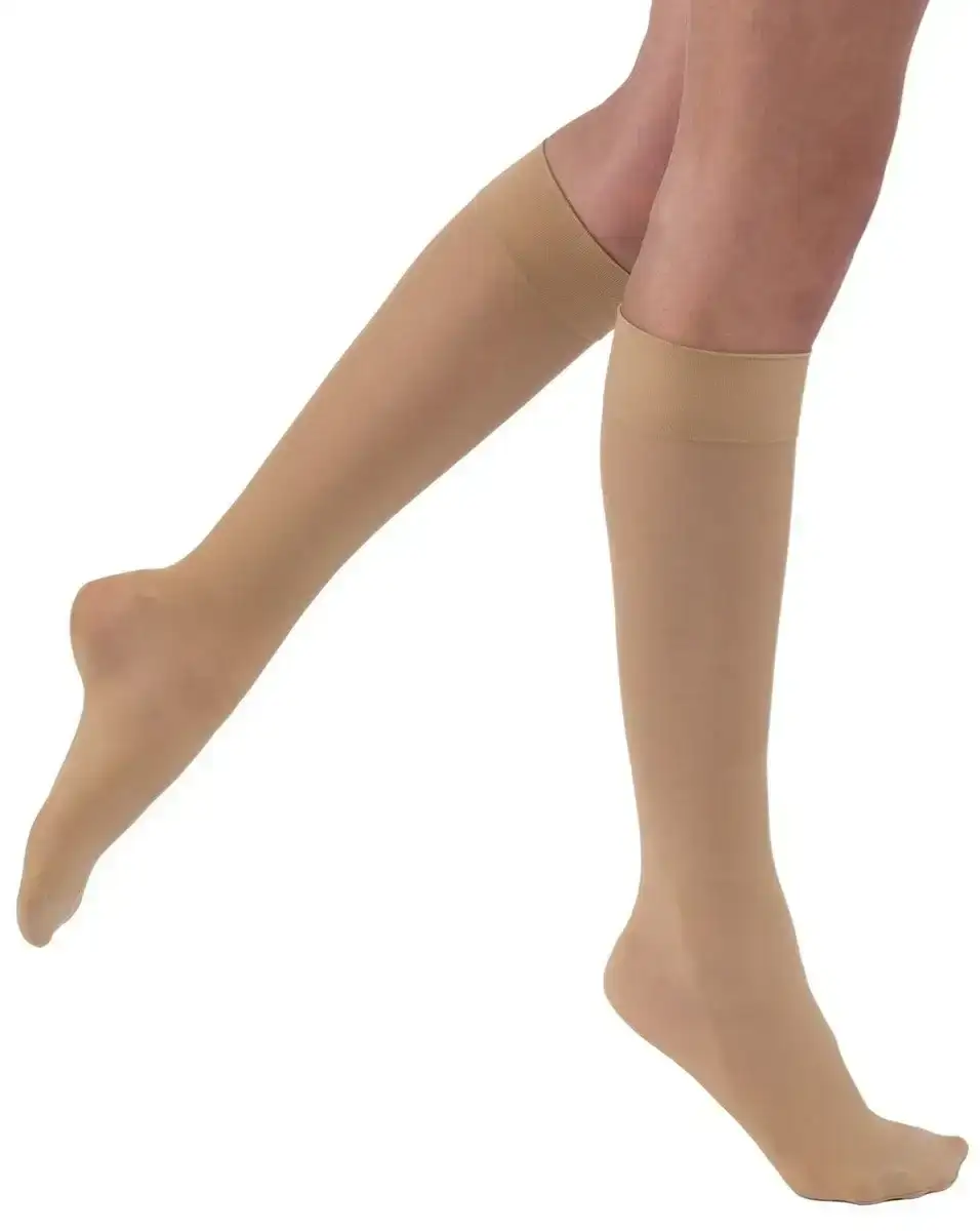 Image of Juzo Soft 2001 Closed Toe Knee Highs w/ Silicone Top Band 20-30 mmHg
