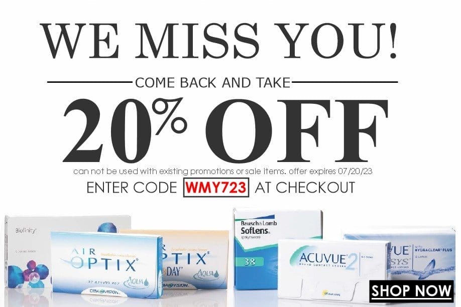 Get 20% OFF Regular Prices Today | ContactLensKing.com