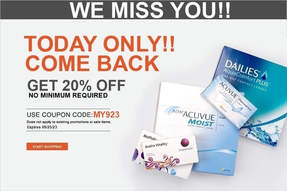 Get 20% OFF Regular Prices Today | ContactLensKing.com