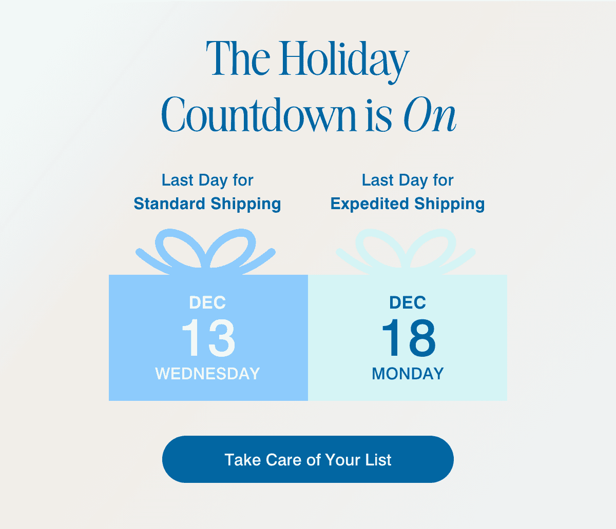 The Holiday Countdown is ON!!