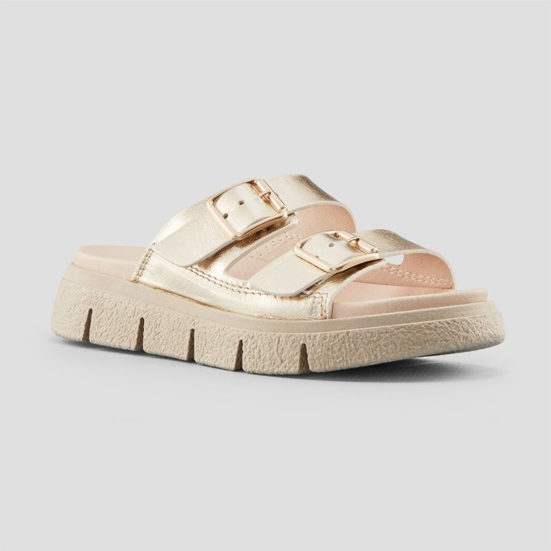 Piera Luxmotion Leather Sandal in Platino