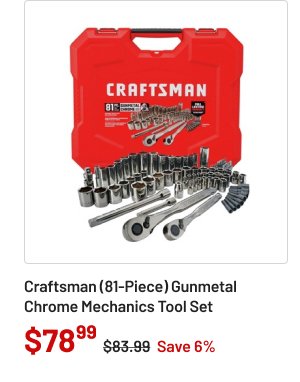 Craftsman (81-Piece) Gunmetal Chrome Mechanics Tool Set