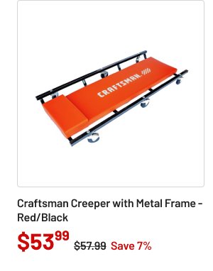 Craftsman Creeper with Metal Frame - Red/Black