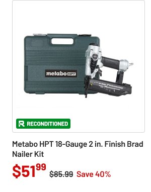 Metabo HPT 18-Gauge 2 in. Finish Brad Nailer Kit