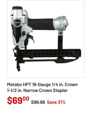 Metabo HPT 18-Gauge 1/4 in. Crown 1-1/2 in. Narrow Crown Stapler