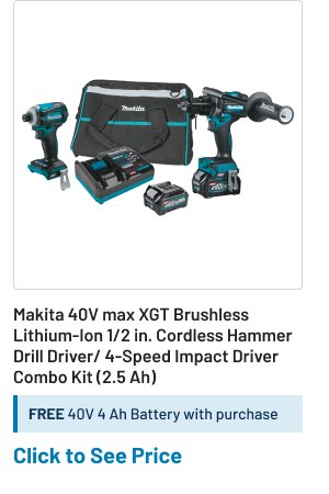 Makita Cordless Hammer Drill Driver/ 4-Speed Impact Driver Combo Kit