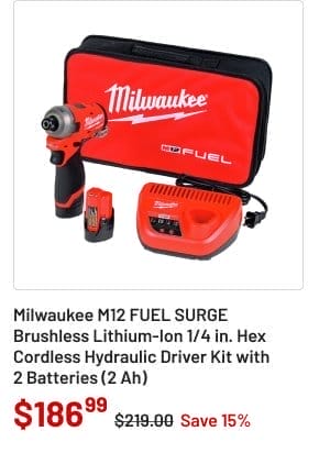 Milwaukee M12 FUEL SURGE 1/4 in. Hex Hydraulic Driver Kit