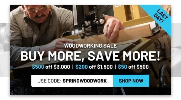 Woodworking sale