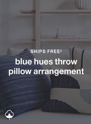 blue hues throw pillow arrangment