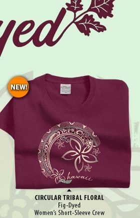 Body_Banner_Prod7_Circular Tribal Floral - Fig Dyed Short Sleeve Crewneck T-Shirt