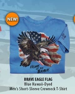 Body_Banner_Prod3_Brave Eagle Flag - Blue Hawaii Dyed Short Sleeve Crewneck T-Shirt