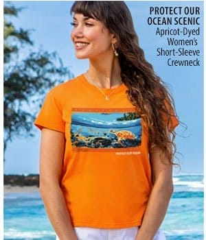Body_Hero_Cta_Protect Our Ocean Scenic - Apricot Dyed Short Sleeve Crewneck T-Shirt