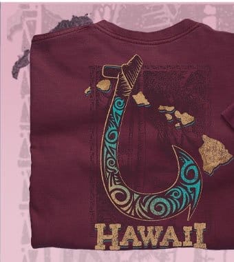 Body_Hero_Cta_Hawaiian Fish Hook - Fig Dyed Short Sleeve Crewneck T-Shirt