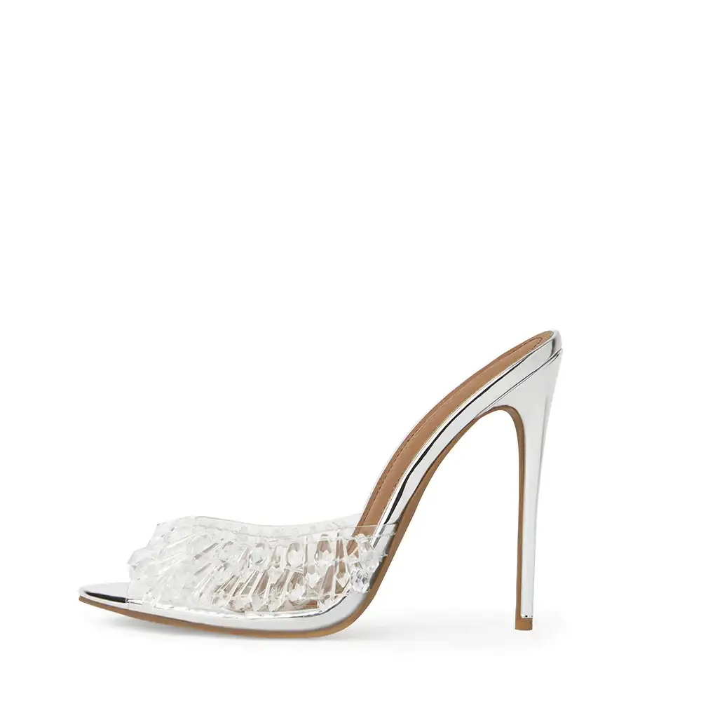 Image of Goldie Clear Drip Open Toe Mules