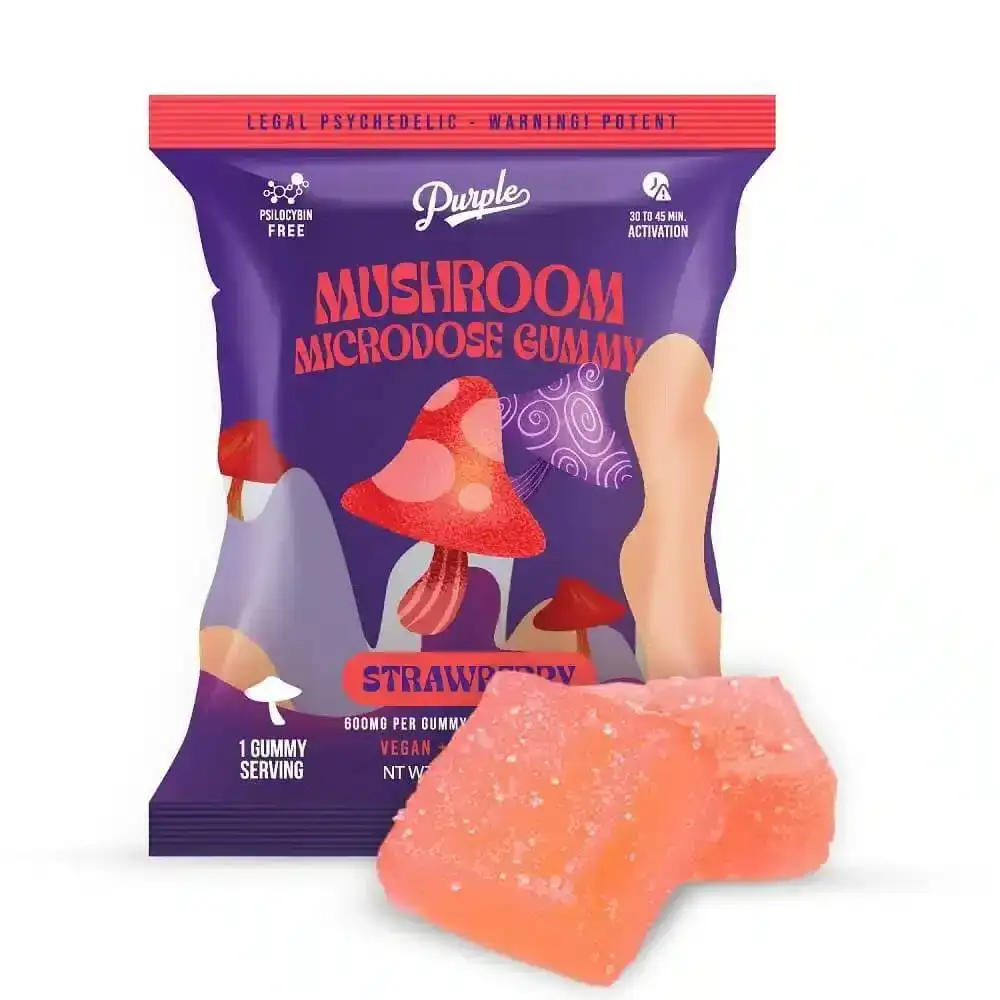 Image of Purple Magic Enhanced Microdose Gummies 1200mg 2pc - Strawberry