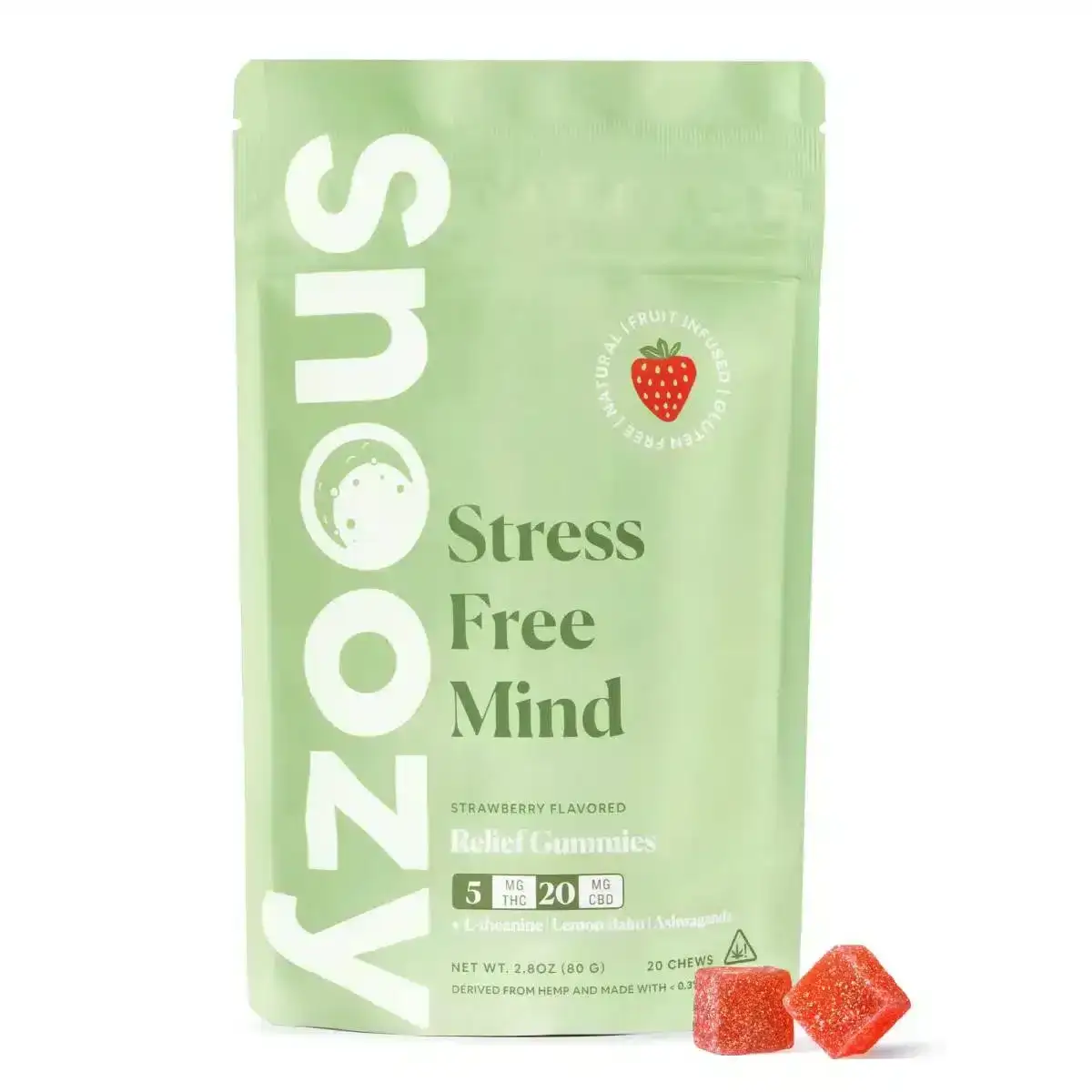 Image of Snoozy Vegan THC Gummies 20pc - Strawberry Relief