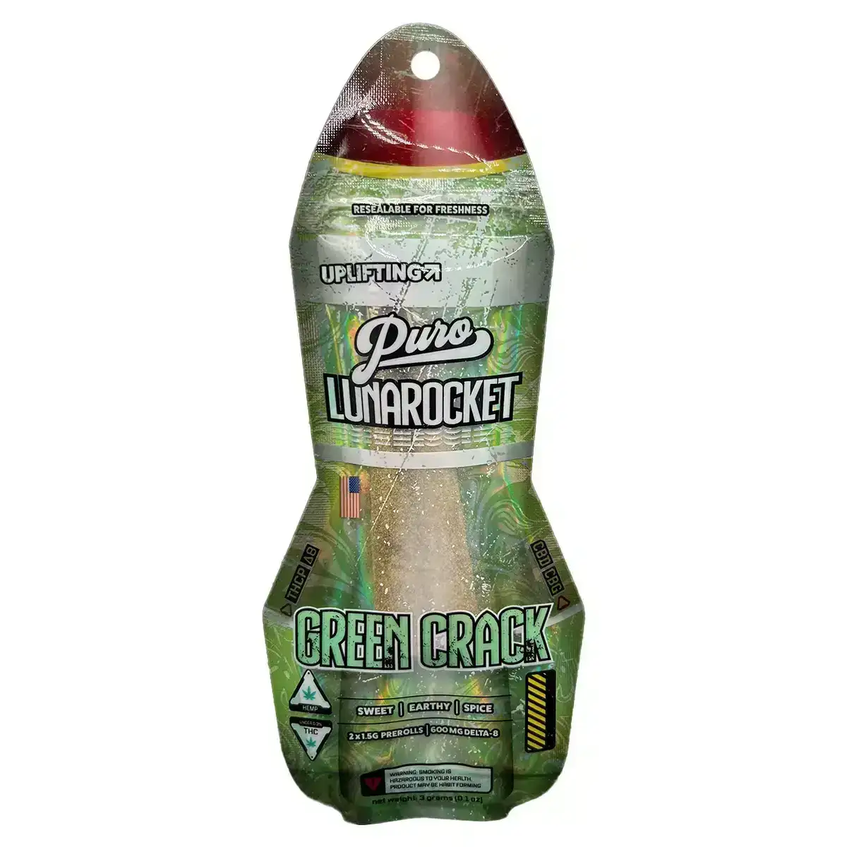 Image of Puro LunaRockets Kief Cones 2pc 3g - Green Crack