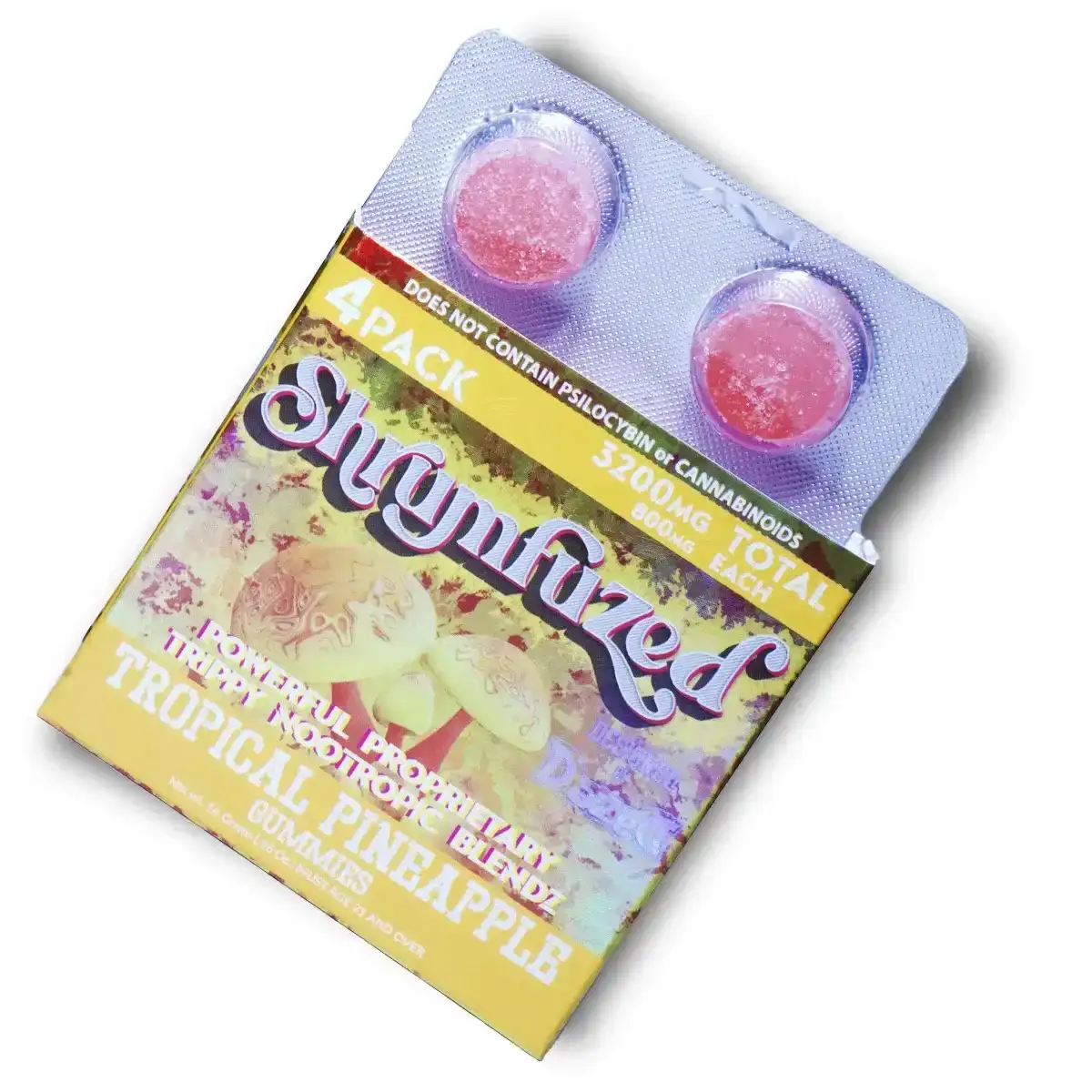 Image of Shrumfuzed Nootropic Trippy Psychedelic Mushroom Gummies 4 Piece - Tropical Pineapple