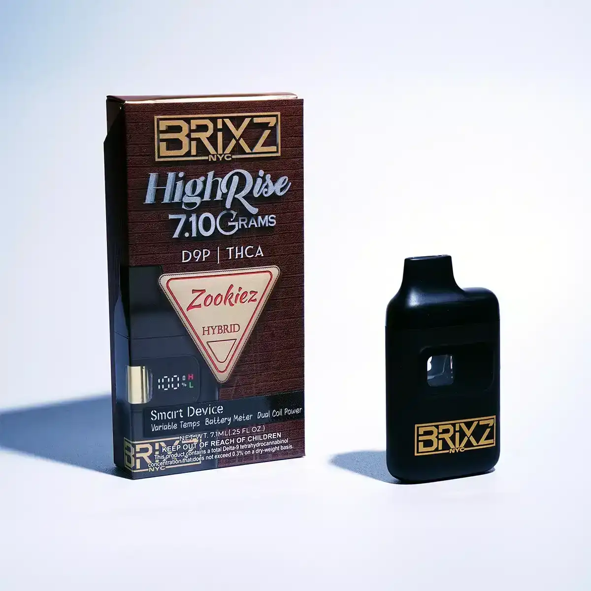Image of BRIXZ NYC High Rise D9P + THCA Disposables 7.1g - Zookiez