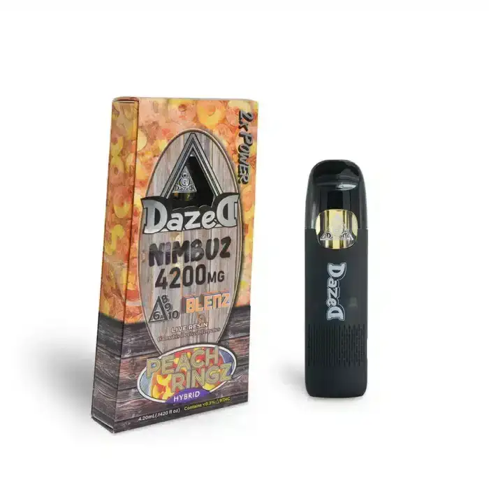 Image of DazeD8 Nimbuz Blenz Live Resin Disposable Vape 4.2g - Peach Ringz