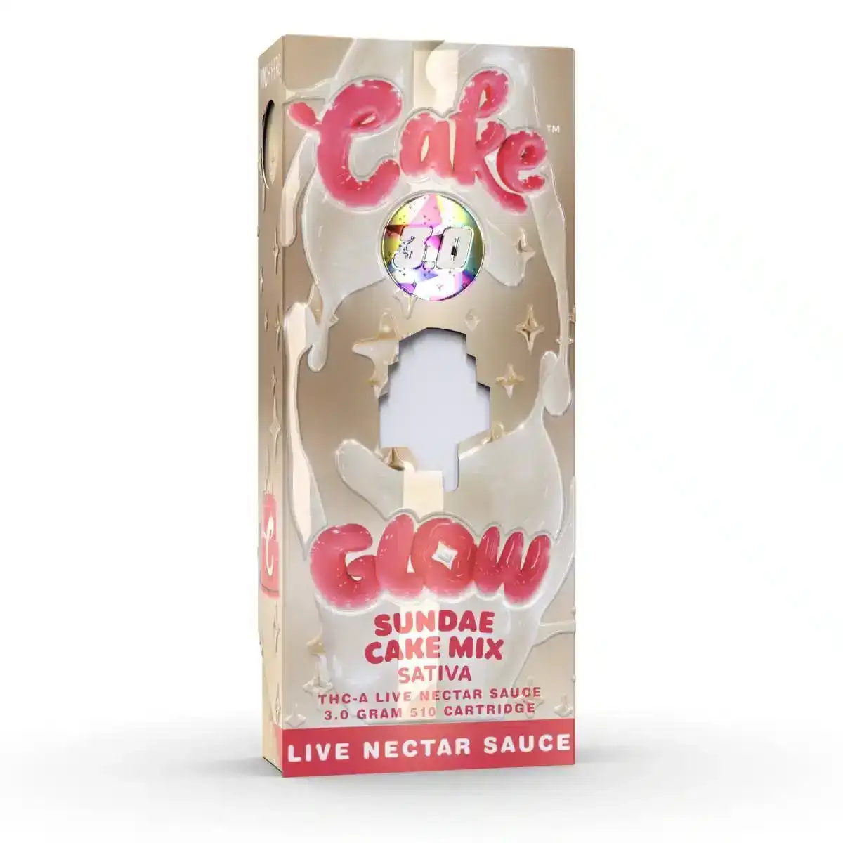 Image of Cake GLOW THC-A Cartridges 3g - Sundae Cake Mix