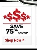 Save up to 75% and Up