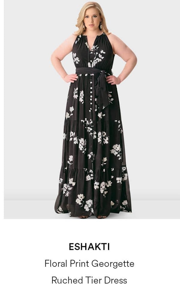 Floral Print Ruched Tier Dress