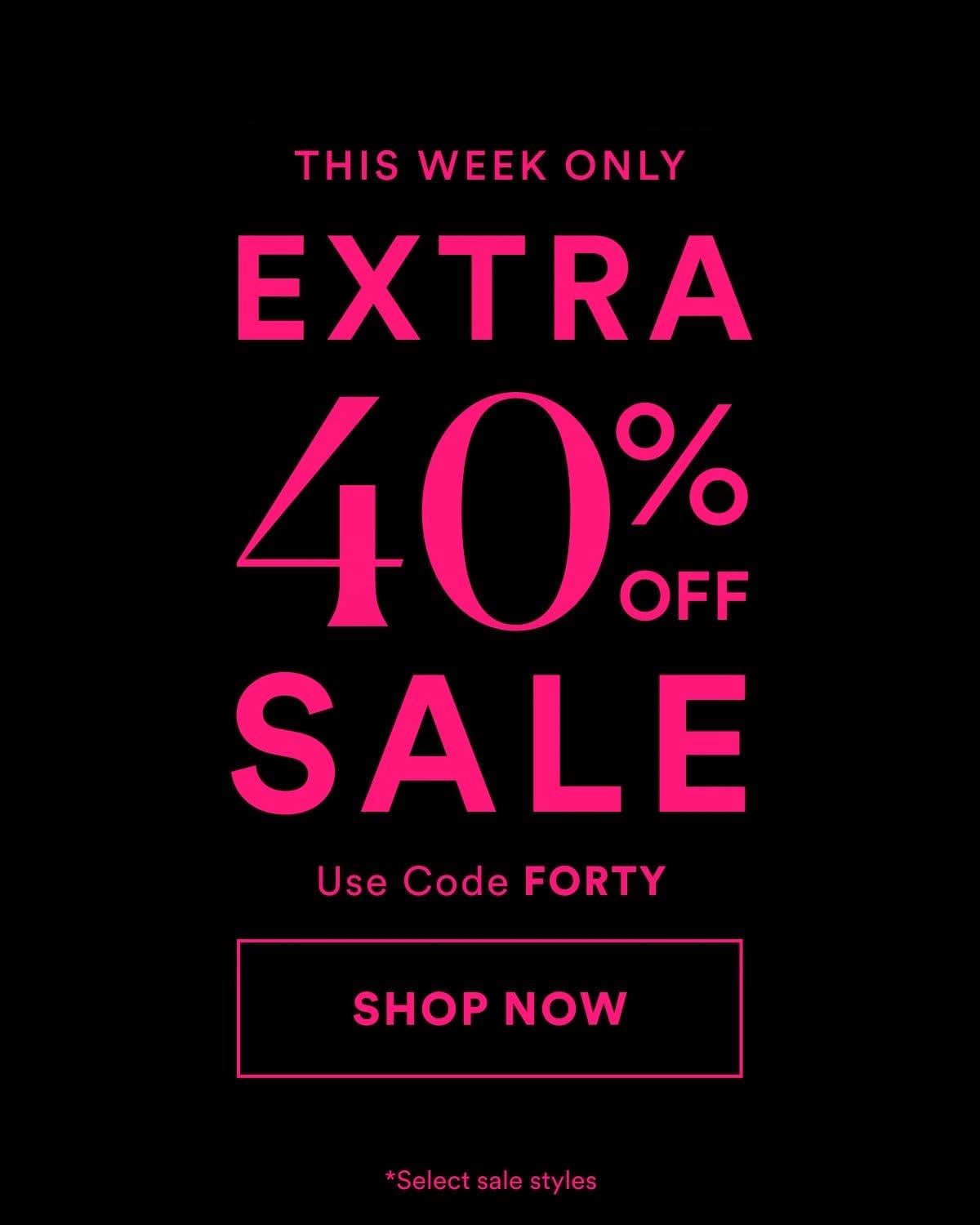 Winter Markdowns. Extra 40% Off with code FORTY. Prices as low as \\$15. Shop The Sale